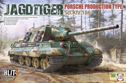 Takom Modelbouwpakket Auto - 8003 Jagdtiger Porsche Prod. Type Sd.Kfz.186 Plastic - 1:35 - Modelbouw