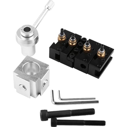 Ensemble de porte-outil et de support à changement rapide en alliage d'aluminium pour mini-tour blanc