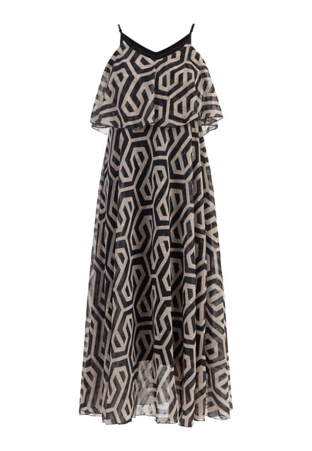 Faina Maxi jurk Dames zwart/beige