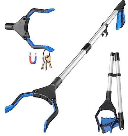 Inklapbare Telescooptang met Magnetische Punt en Sterke Handgreep - Draagbare Vuilnistang van Rubber (81 cm)