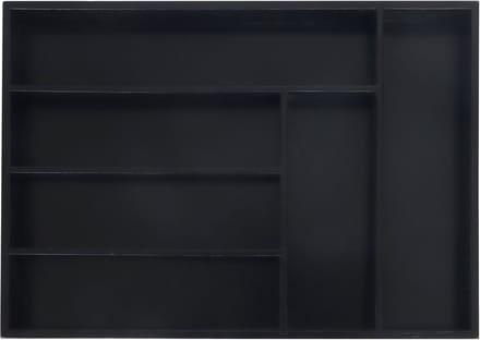 Bestekbak - bamboe - 6 vakken - 5x35,5x25,5 cm - zwart