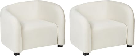 VELTADA - Fauteuil set van 2 - Off-white - Fluweel
