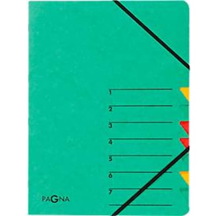 PAGNA documentenmap Easy, A4, elastieksluiting, 7-delig, groen