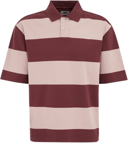 WE Fashion Heren boxy fit polo met streep