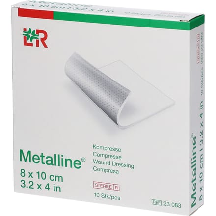 Metalline Steriel Kompres 8 x 10cm 23083 10 Compressen
