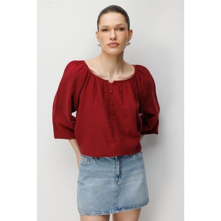 Geknoopte Mousseline Blouse