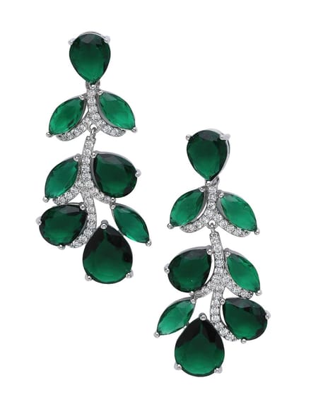 AVANT-GARDE PARIS Oorbellen - Statement - Elegante - Rhodium Plated - Blad Cluster - 5 cm
