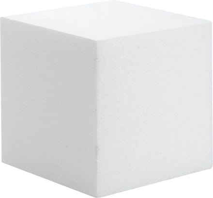 Hobby/knutsel piepschuim kubus blok - 15 x 15 cm - wit - figuren om te knutselen