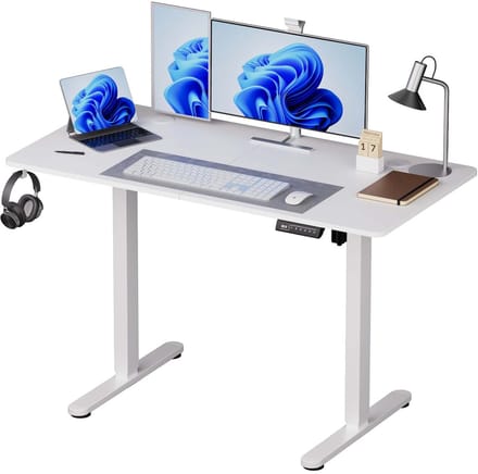 Hoogteverstelbaar bureau - 140x120x60 cm - wit