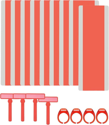 Leeshulpen Set - Gekleurde Strips - Verbeteren Lezen - Met Vingerring - Verschillende Maten - Rood