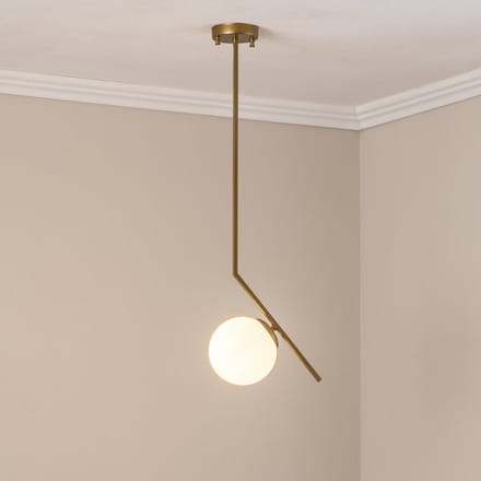 Opviq Hanglamp Dolunay, 25 cm lang, goudkleurig, glas, E27