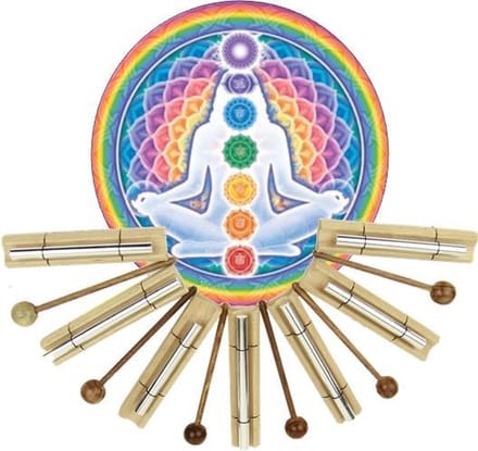 Klankstaven set Chakra Healing - Aluminium - Hout - 11.9-16.2 - S