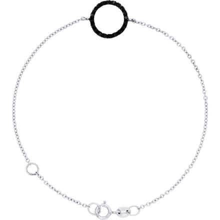 Zwarte cirkel Bracelet Black Diamonds 0,20 Cts White Gold