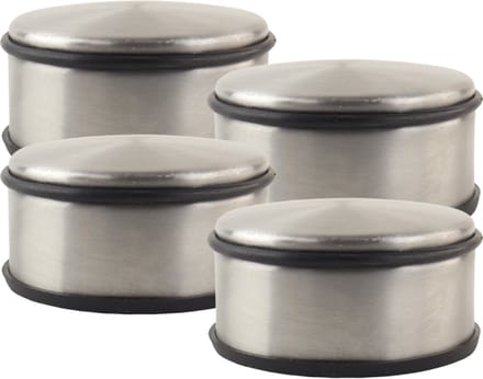 NORDIX Premium Deurstopper - Deurstoppers voor Binnen - Deurstop - Deurbuffer - Set van 4 Stuks - 11x6cm - RVS - ACERO
