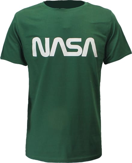 NASA T-Shirt Groen Wit Logo - Officiële Merchandise - M