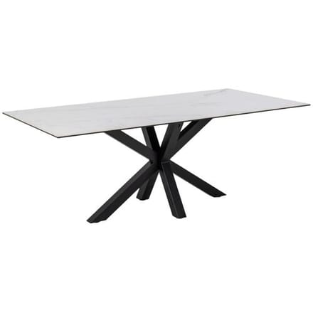 Eettafel Axel Rechthoek Keramiek Wit 200cm - Giga Living