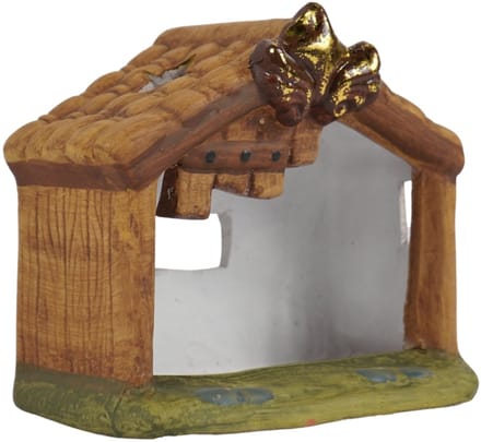 ZoeZo Design - kerststal - mini kerststal - aardewerk - kerstdorp - H16 x Br18 x L10 cm