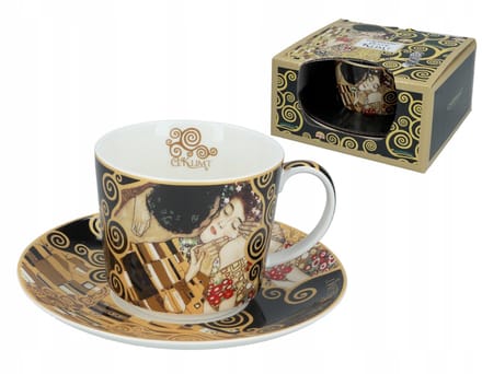 Koffiekop met schotel - G. Klimt, De Kus (Carmani)