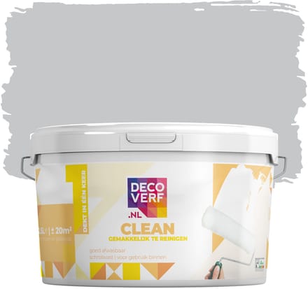 Decoverf clean muurverf kiezelgrijs, 2.5L