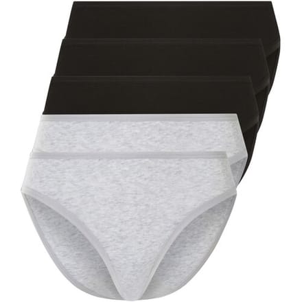 ESMARA Dames slips 5 stuks (Zwart/grijs, S (36/38))