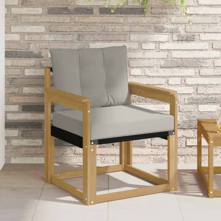vidaXL - Buitensofa - Massief - Acaciahout - en - Textilene - Wit