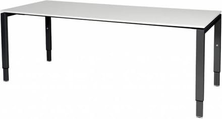 Verstelbaar Bureau - Domino 200x80 wit - zwart frame