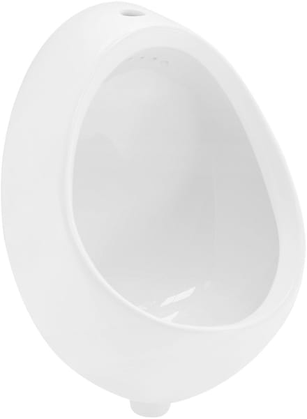 ECD Germany Urinoir met terugslagklep Wit Hoge kwaliteit keramisch pissoir Modern ontwerp 35 x 42 x 30 cm Rond Platte rand Insteekring Terugslagventiel WC urinoir Zuig urinoirschaal