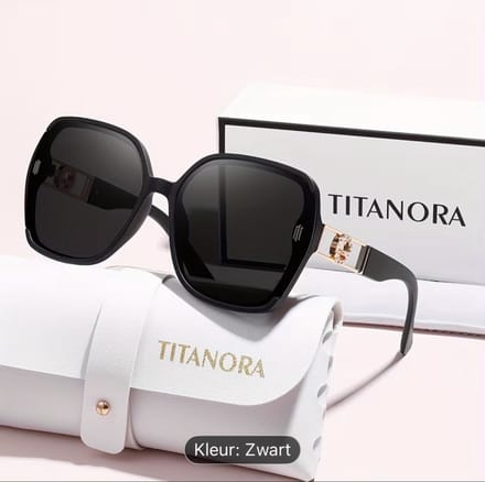 Mooie luxe zonnebril merk Titanora kleur zwart