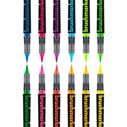Karin Brushmarker  PRO Set,12 kleuren - Neon Colors