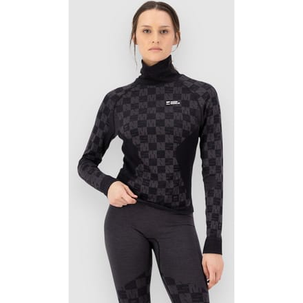 Mons Royale Ascender Merino Mock Neck Base Layer Top grijs