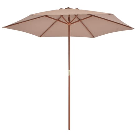 vidaXL - Parasol - met - houten - paal - 270 - cm - taupe