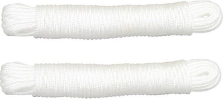 AMIG Touw - 2x - 25 meter - D3mm - polypropyleen - 50 kg - wit - waslijn - tuin