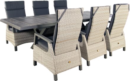 Dining set East Haven Sunrise Beige 202 - 264 x 100 x 77 cm Oosteri...