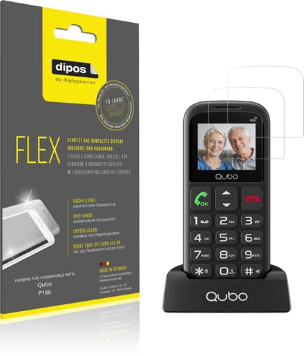 dipos – 2x Beschermfolie geschikt voor Qubo P186 | 3D Full Cover Screenprotector | 100% Passend