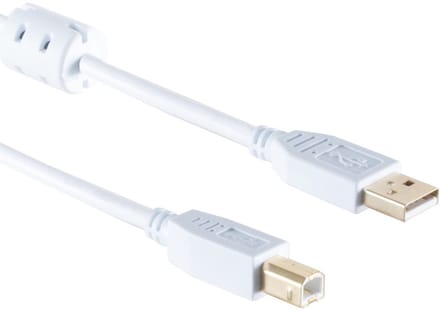 USB naar USB-B kabel - USB2.0 - tot 2A / wit - 1 meter