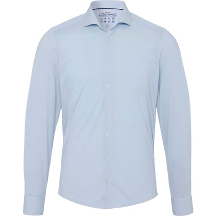 Pure The Functional Shirt Patroon Lichtblauw - Maat 38 - Heren - Overhemden Formeel