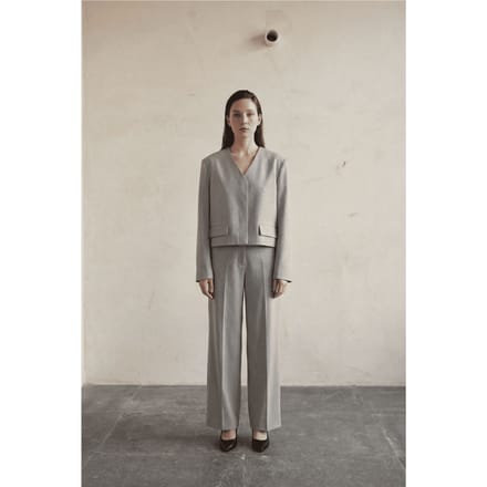 V-hals Getailleerde Cropped Jas