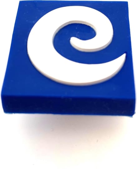 AVENUE decoration meubelknop - model "Ed" - 40 x 40 mm - silicone blauw