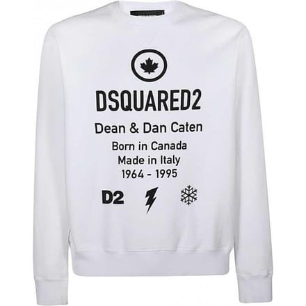 Sweatshirt homme de luxe DSQUARED2 blanc -40%%% - Taille: XL white