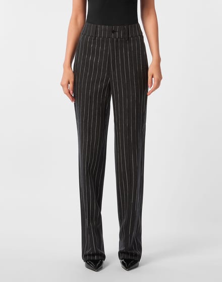 Pinstriped Straight Lady Trousers