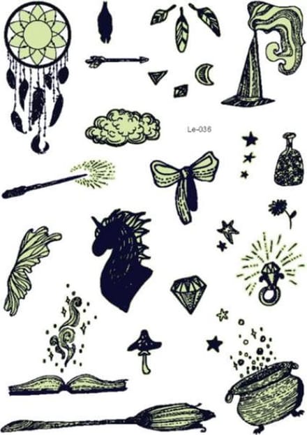 Halloween Nep Tattoo - Glow in the Dark - Magisch