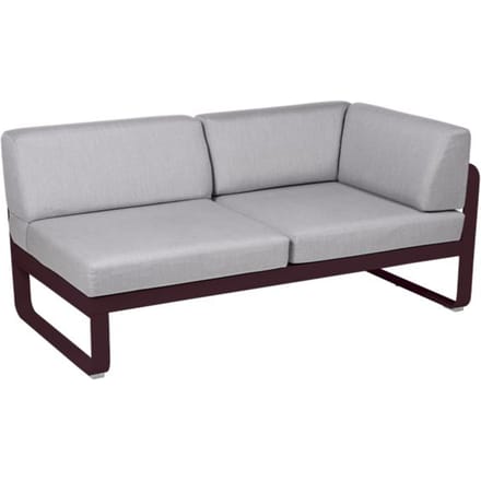 Fermob BELLEVIE hoekmodule rechts - B9 zwarte kers - 79 Flanelgrijs