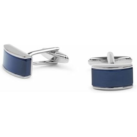 Schoenaccessoires Suitable Manchetknoop Rechthoek Blauw Zilver