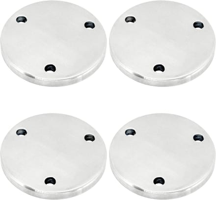Ankerplaten RVS - Bodemflens Bevestiging - Leuning Constructie - 3-Gats Boring - 85 mm x 6 mm - Zilver