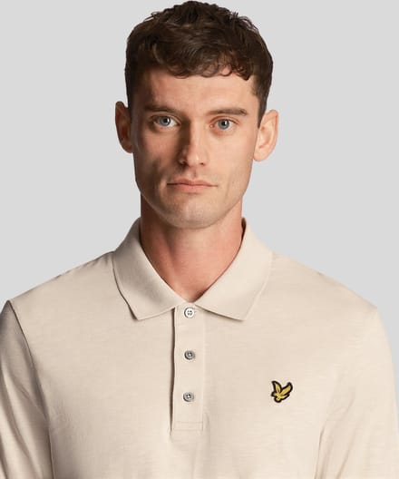 Lyle & Scott Heren Slub Polo Shirt in Beige