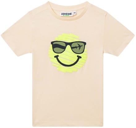 Someone - Jongens t-shirt - Maat 128 - Jongens - Creme -