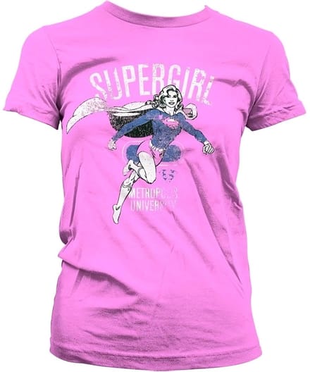 DC Comics Supergirl Dames Tshirt -M- Metropolis Distressed Roze