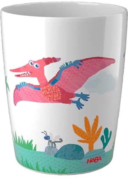 Haba beker dino - kindvriendelijke drinkbeker met dino print.
