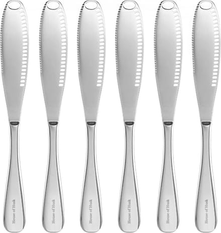 House of Husk Multifunctionele Botermessen Set - Zilver - RVS - Botermes - Smeermessen - 6 Stuks