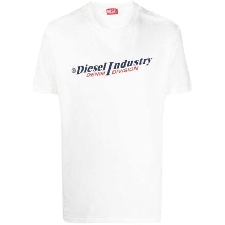 Diesel Unisex Volwassenen Industrie Denim Divisie Logo T-Shirt (Wit)